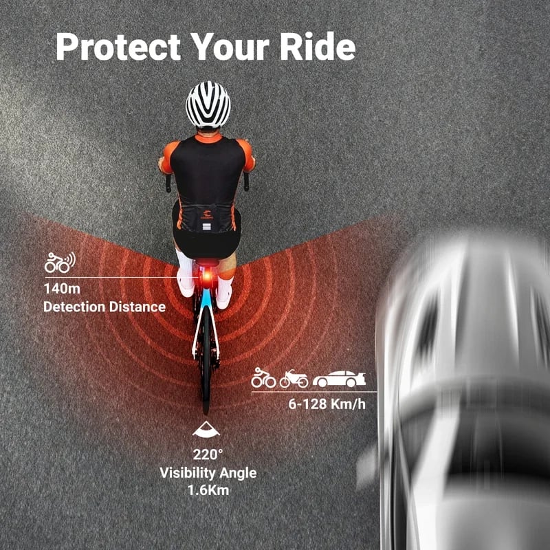 COOSPO luč zadnja TR70 Smart Radar Light