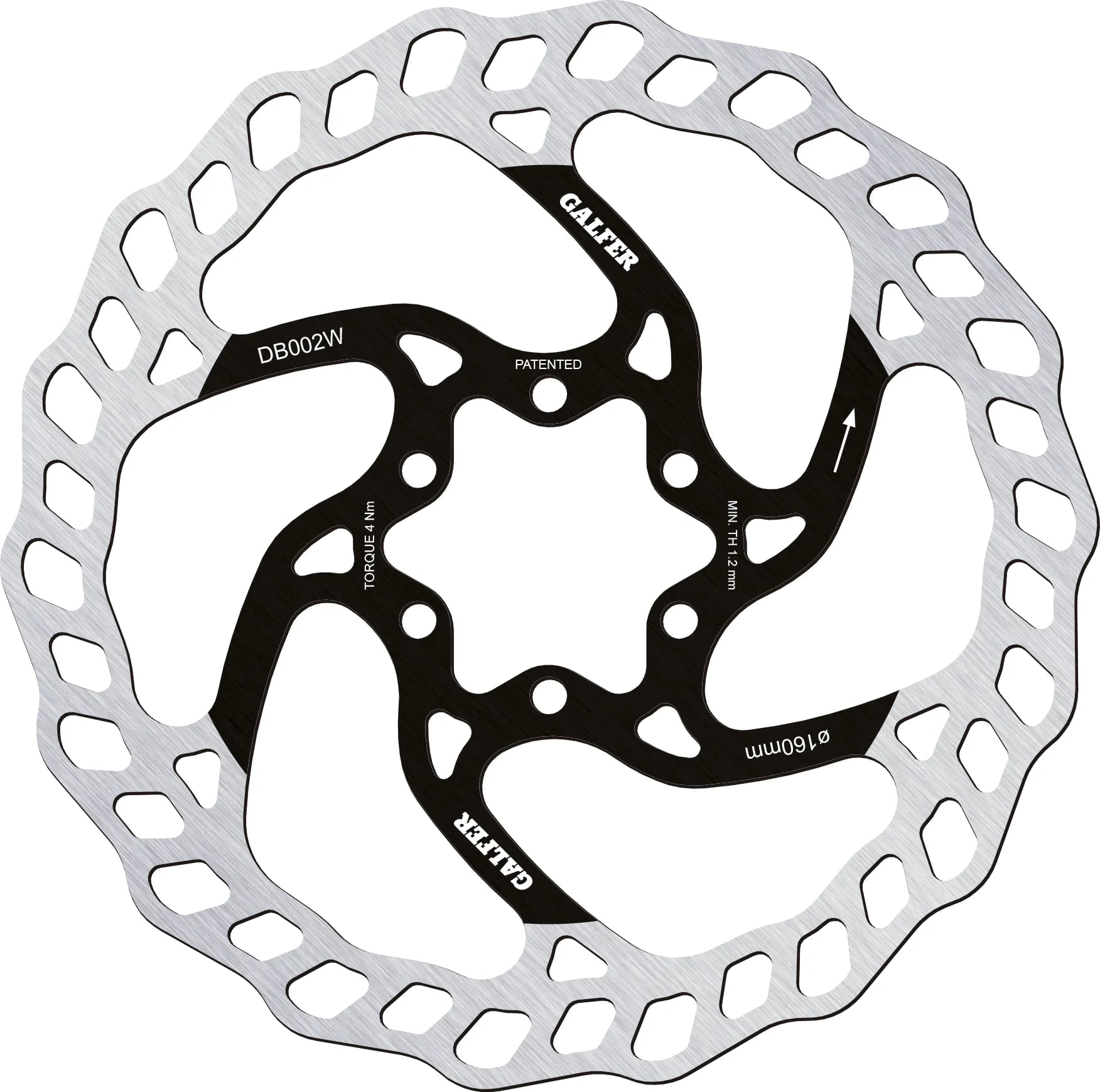 GALFER rotor DISC WAVE DB002W 160mm, 6H